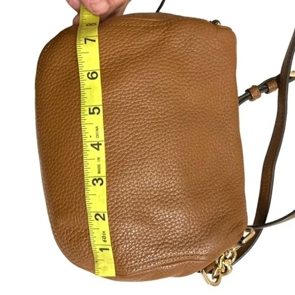 Michael kors brown leather mini flap crossbody bag so cute!